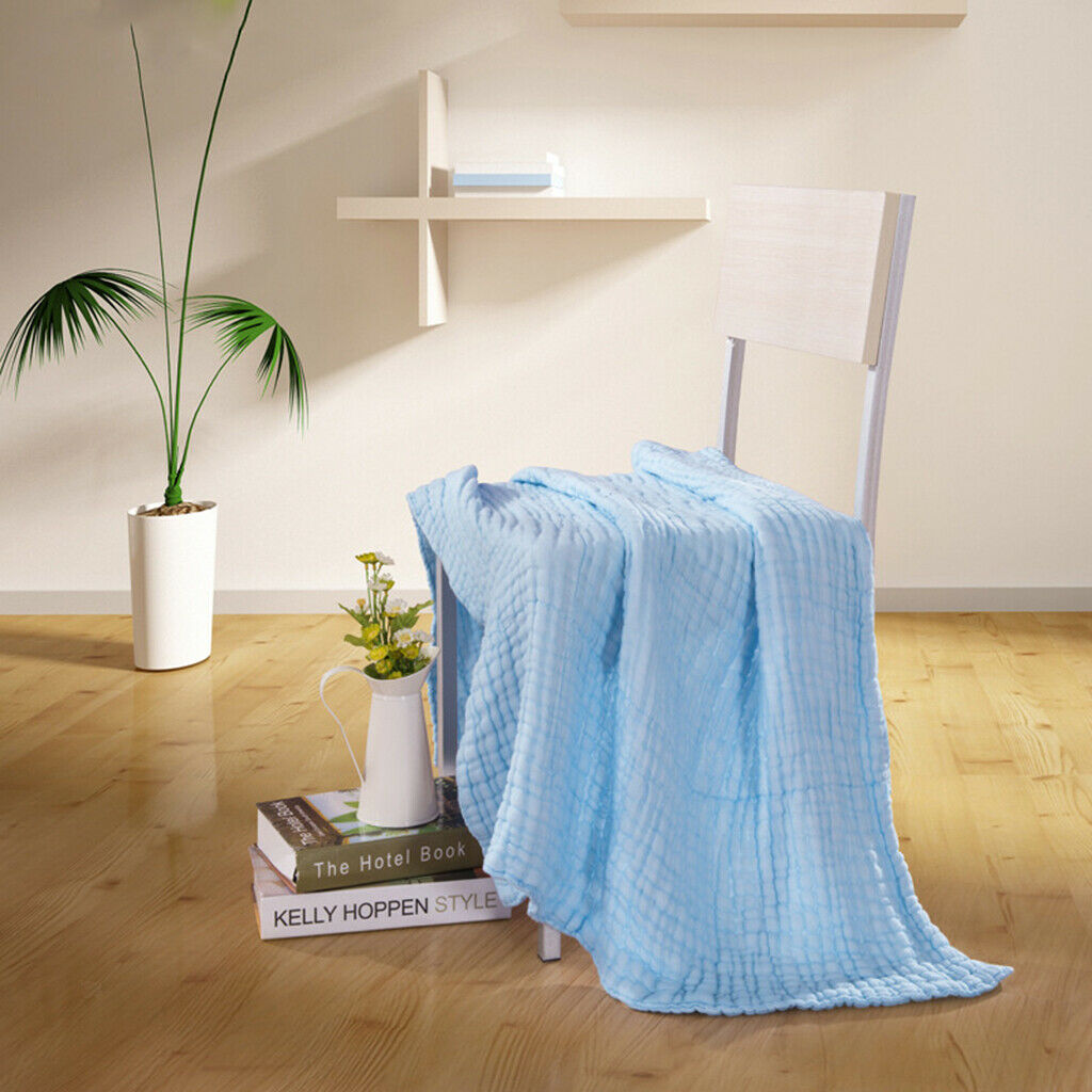 Soft Baby Infant Newborn Cotton Gauze Bath Towel Bathing Cloth Blue