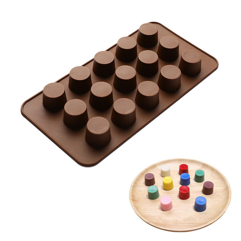 15Cavity Chocolate Candy Mold Silicone Baking Mould for Snack Size Peanut.l8