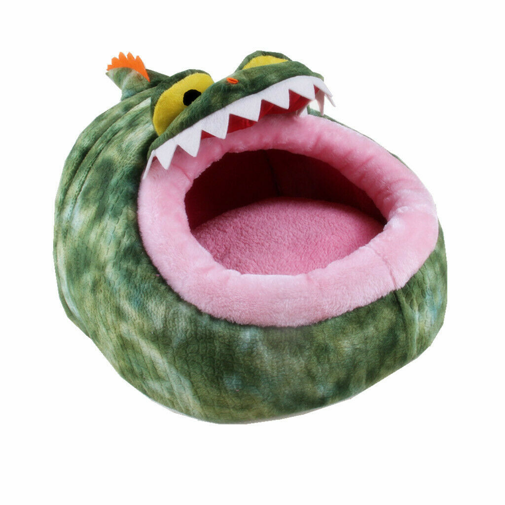 Soft Pet Kennel Cute Crocodile Warm Bed House Small Dog Cat Puppy House M