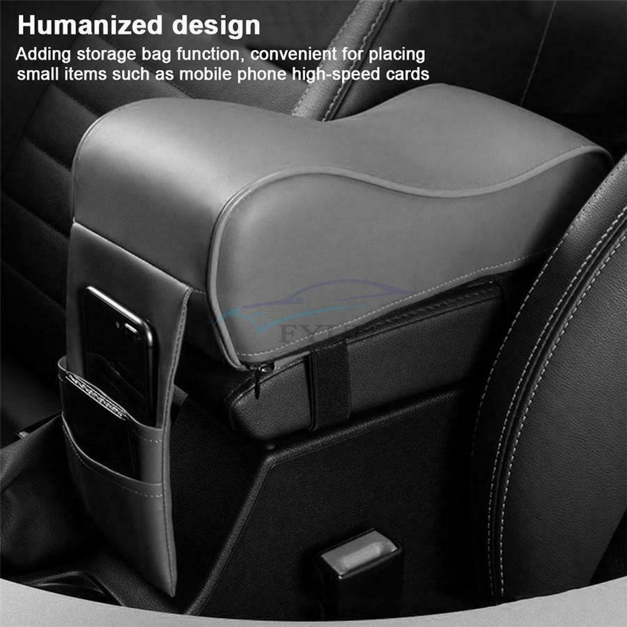 1PC PU Leather Black Car Memory Foam Central Armrest Box Cushion Storage Bag