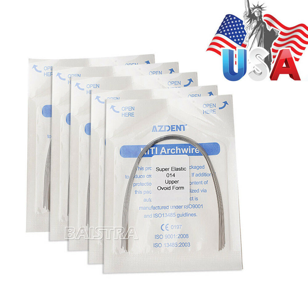 50 Bags Dental Orthodontic Arch Wires Round Super Elastic Niti 014 Upper AZDENT