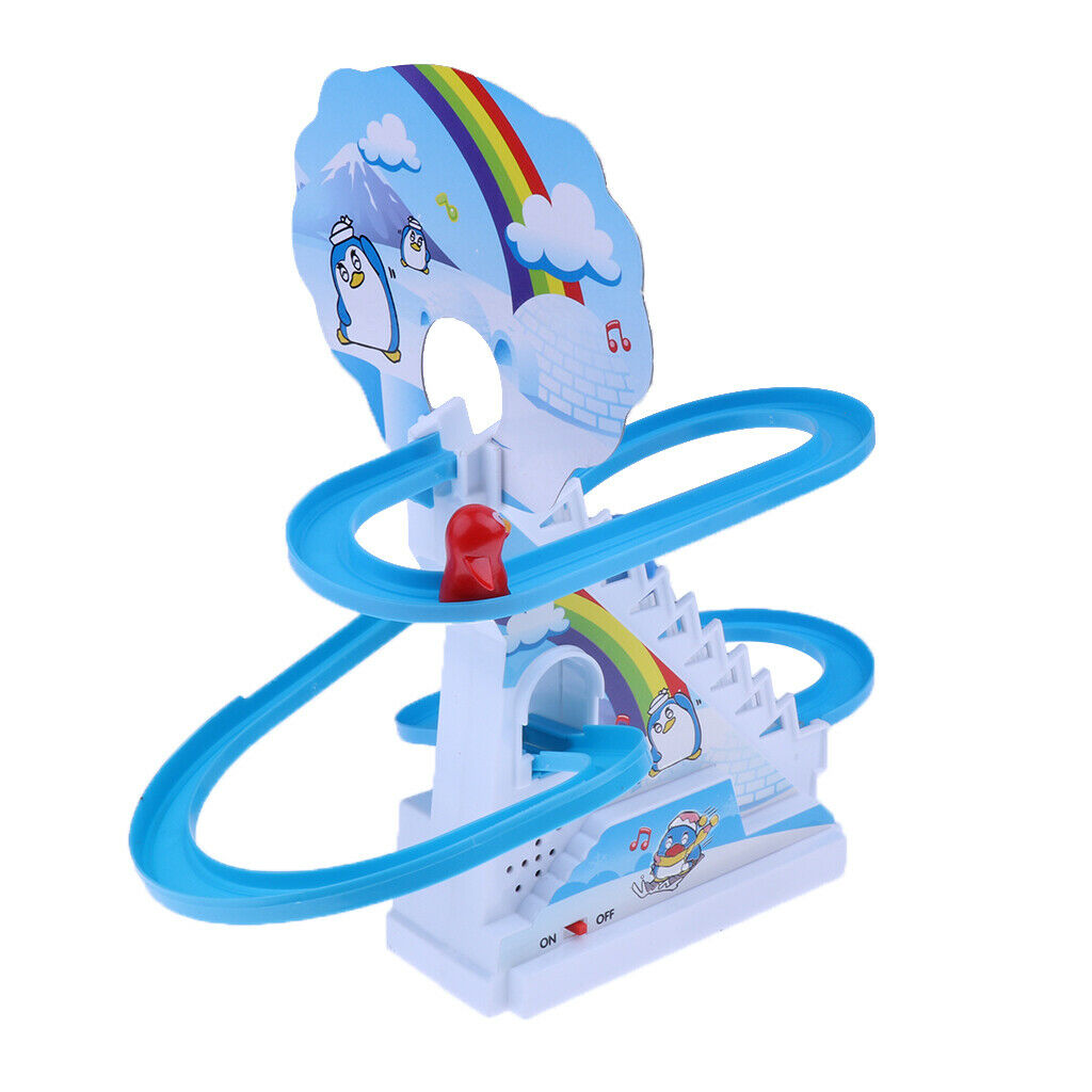 Penguin   Climb   Stairs   Baby   Kids   Electric   Rotary   Slide   Track