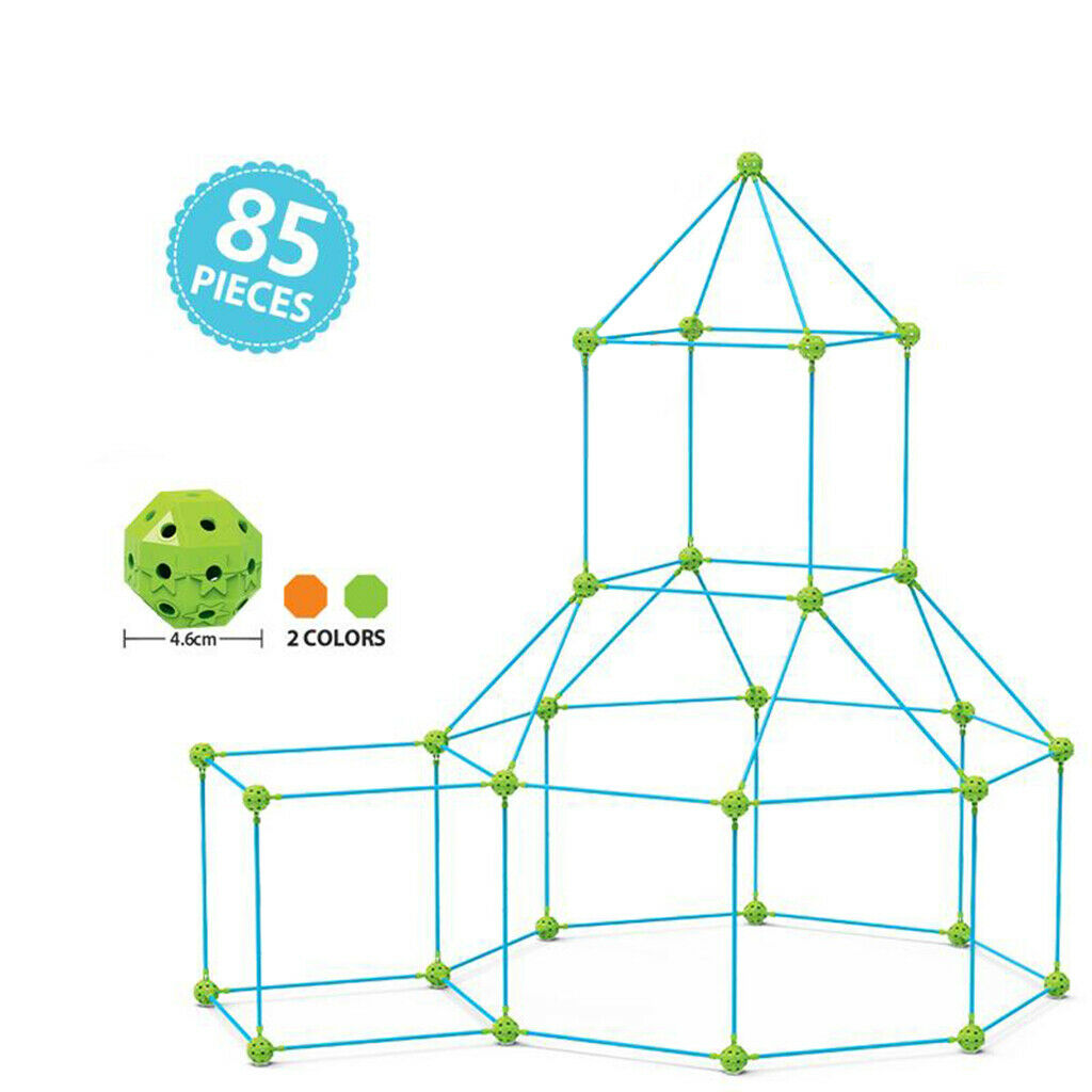 Building Kits 85Pieces Kids Construction Fort DIY Play Tent Toys for Kids