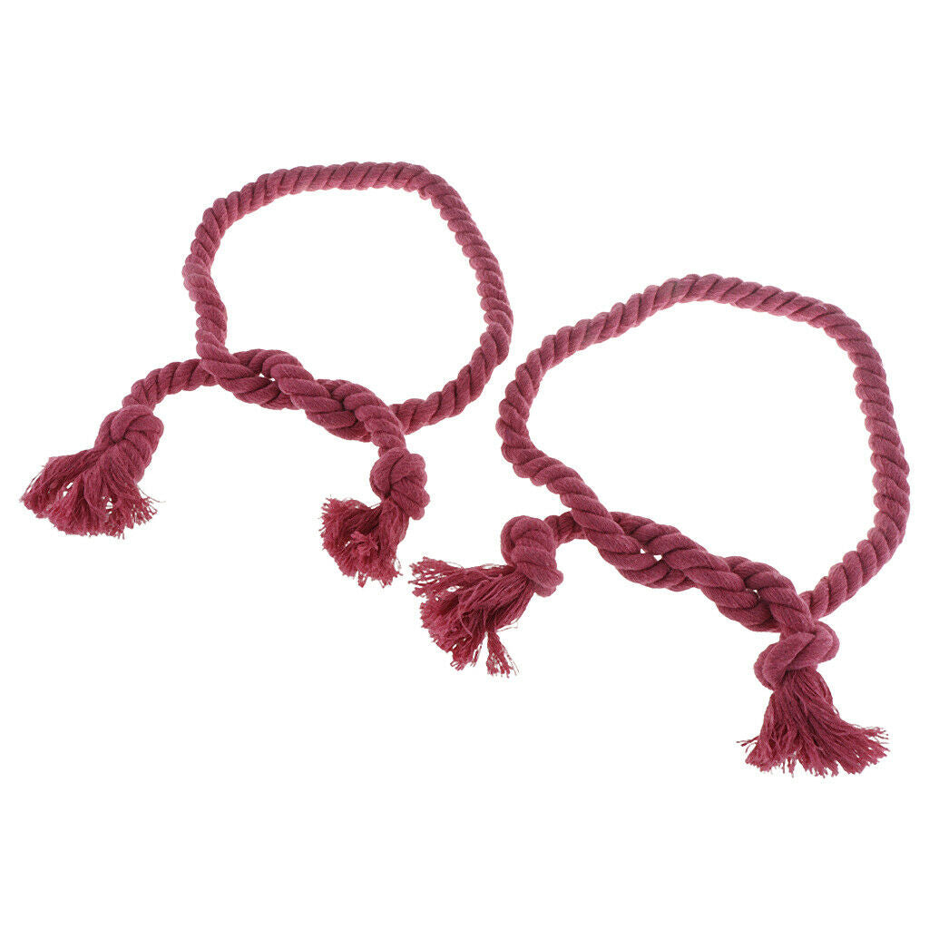 1 Pair of Woven Rope Tiebacks Holdbacks for Blackout Curtains Rose Red