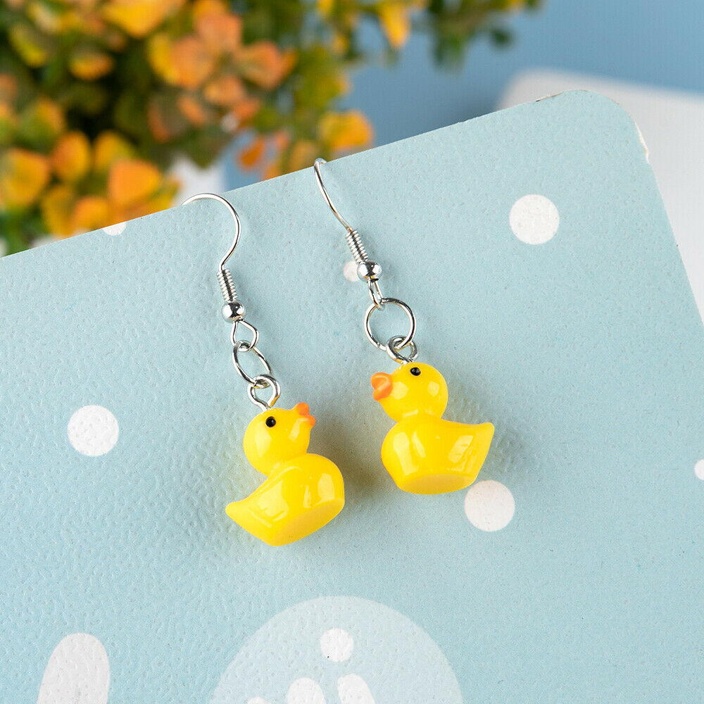 Cute Yellow Plastic Ducky Earring Yellow Duck Earrings Ducky Charms For Women