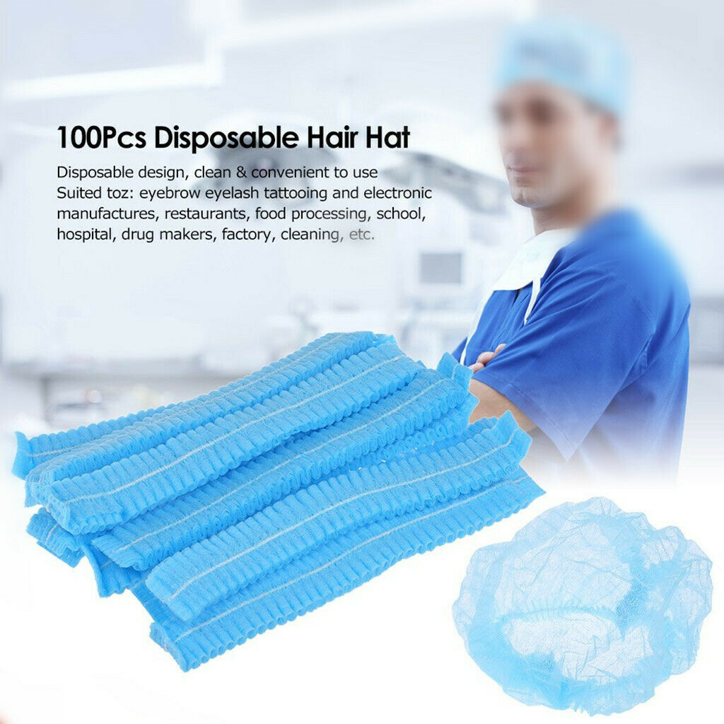 10Pieces Non-woven Disposable Nurse Non-woven Bouffant Hair Net Caps