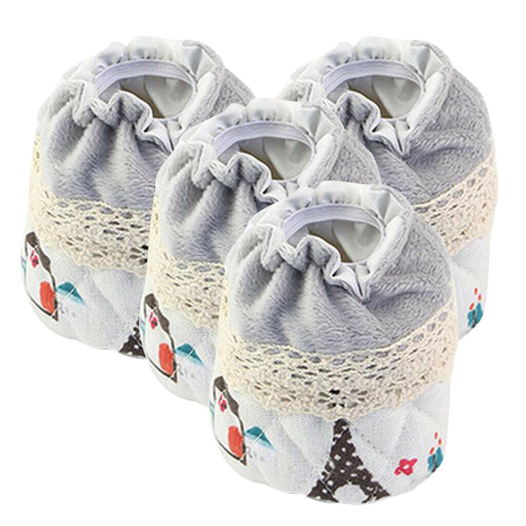 4 Pieces Non Slip Chair Leg Floor Protectors Caps Cloth Socks Tower