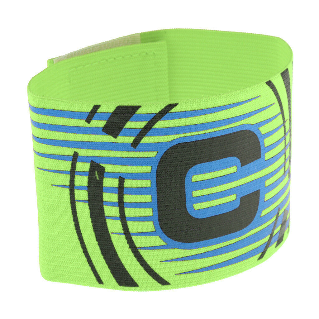 2X Captain Armband Football Soccer Sports Adjustable Arm Bands Shiny Green
