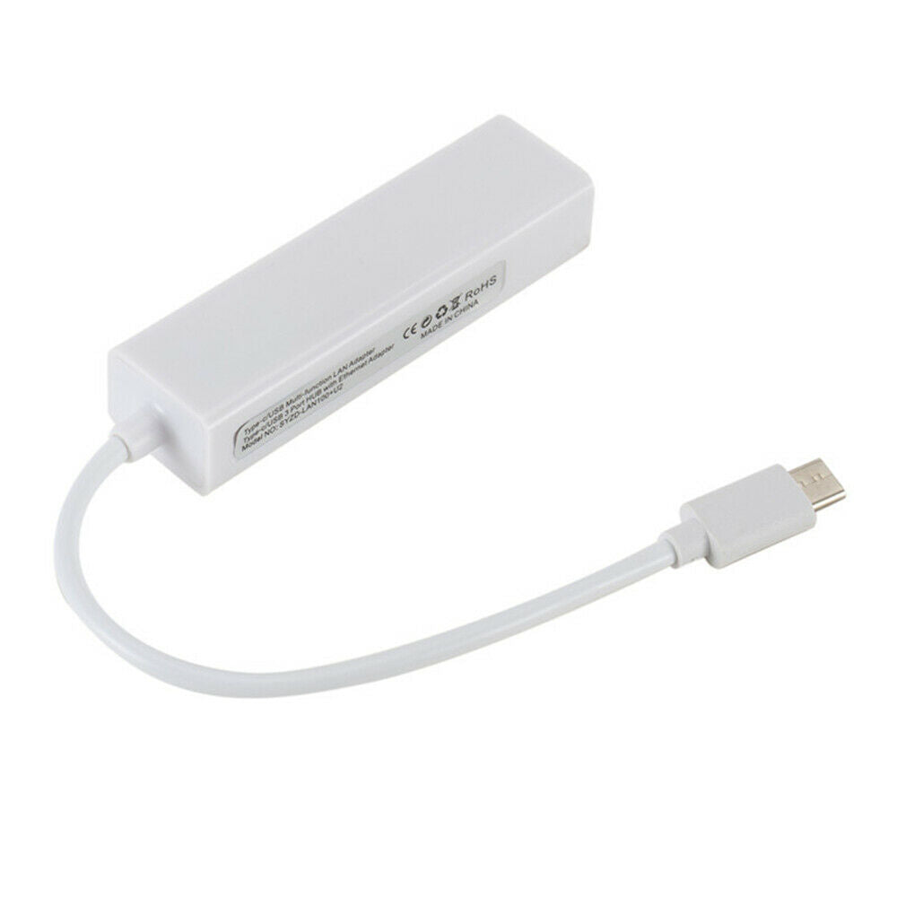 Type C 3.0 to USB 2.0 3-port HUB with RJ45 Fast Ethernet Port Adapter Cable
