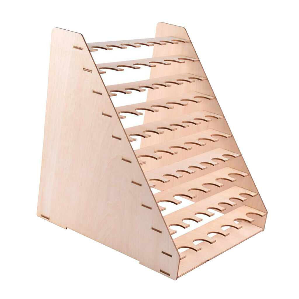 Wooden Paint Rack DIY Epoxy Tools, Storage Box Organizer Holder, 65 Holes
