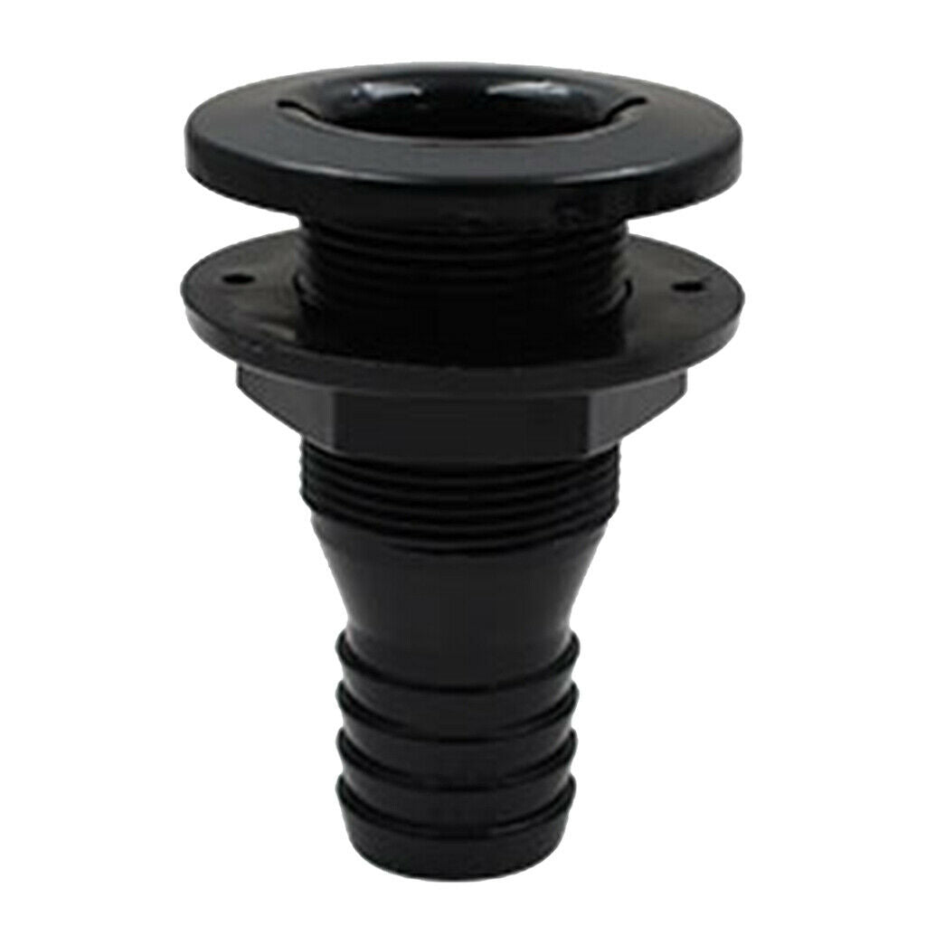 Durable Black Plastic 1'' Marine Thru-Hull Fittings Replacement Yacht Parts