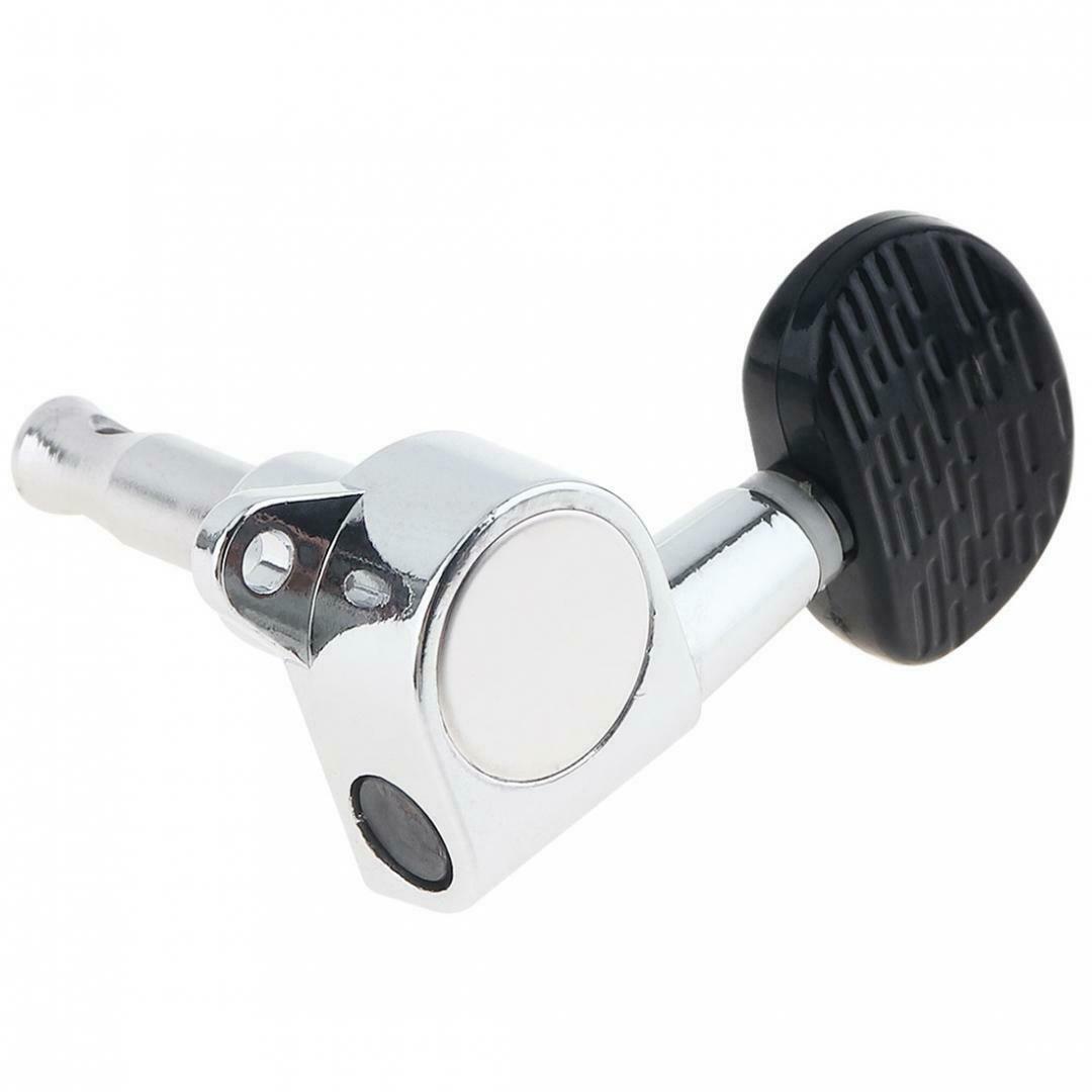 6pcs Acoustic Guitar Tuning Pegs Black Wood Grain Semicircle Heads Tuners 40 41