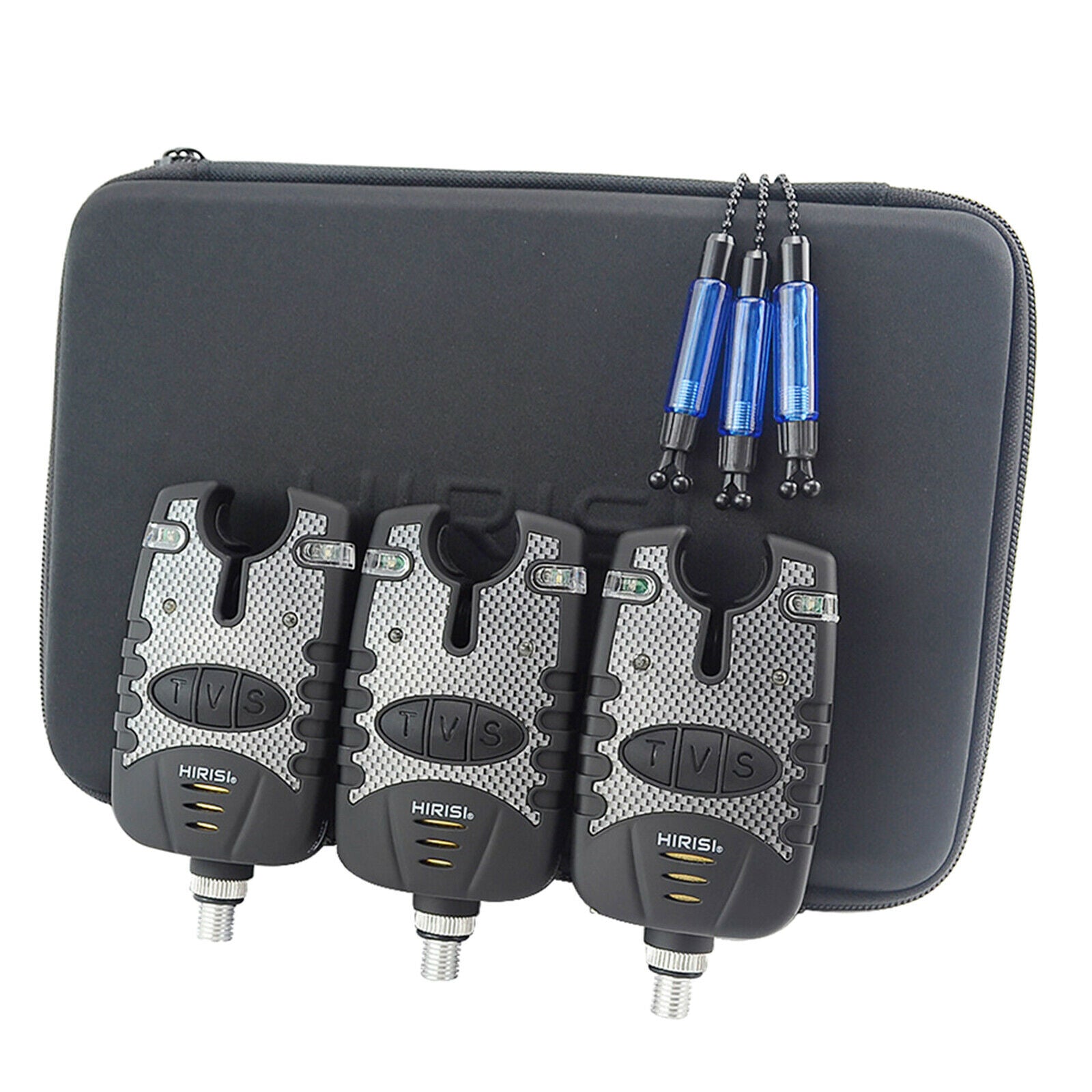 Fishing Bite Alarm Blue LED Fishing Rod Fishing Tackle with Storage Case