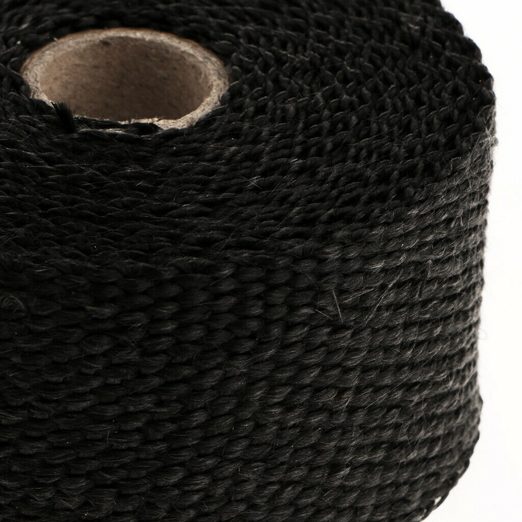 2 Piece 5m Titanium High Temperature Header Manifold Exhaust Wrap black