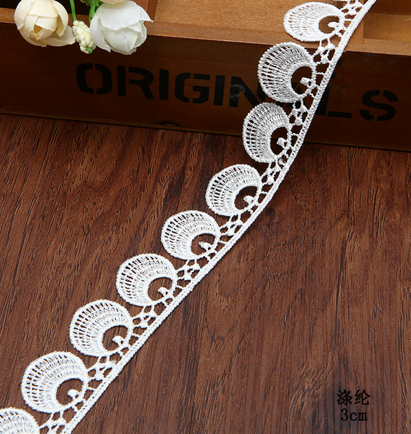 6 Yards lace Trims polyester decoration Sewing Clothing accessories 3cm