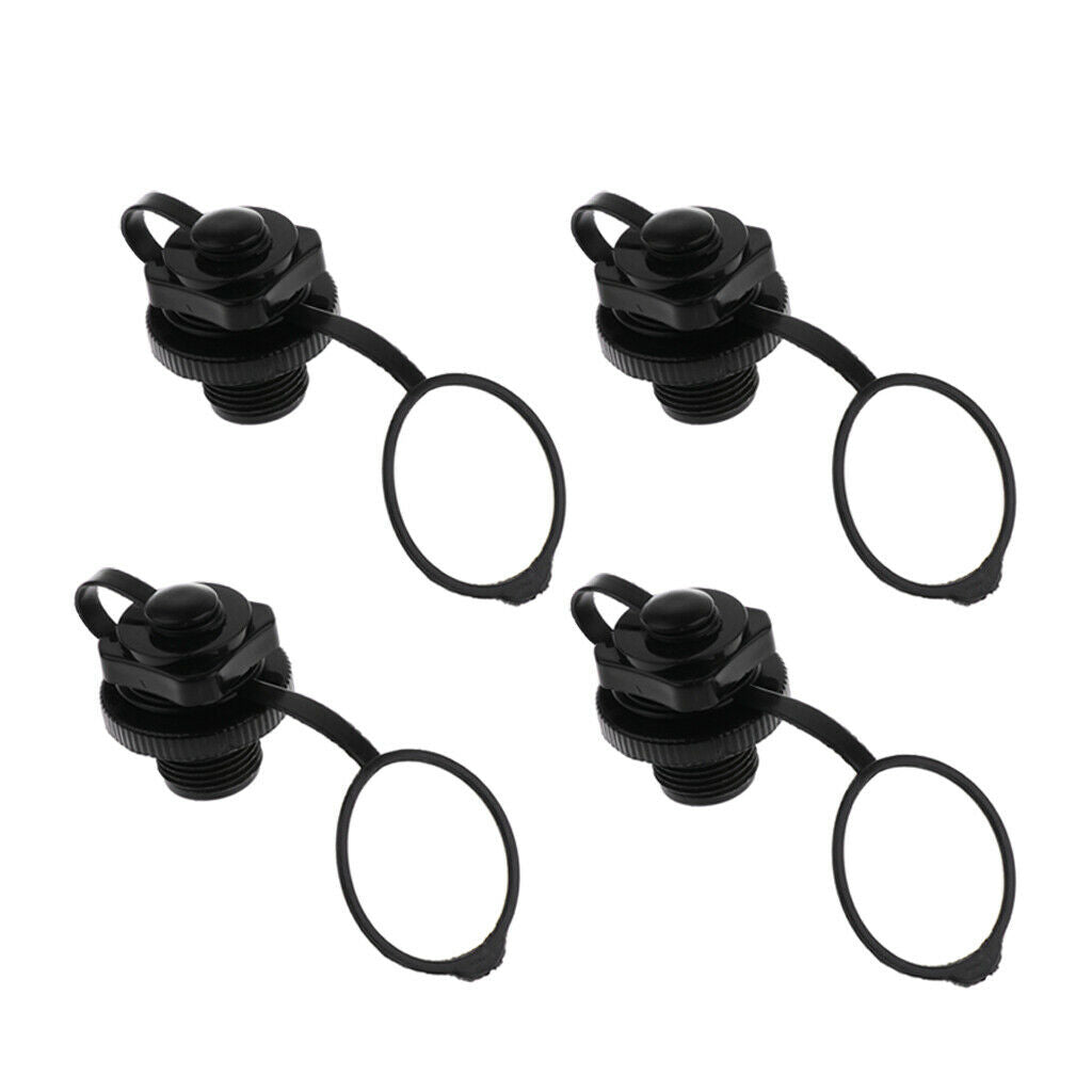 4x Premium Air Valve Caps Inflatable Kayak Fishing Boston Valve Raft Blocker