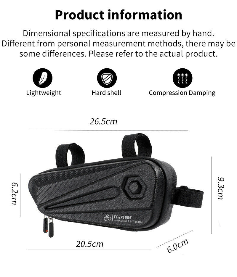 Waterproof Bike Top Tube Bag EVA Hard Shell Frame Bag for Cycling Handlebar Box