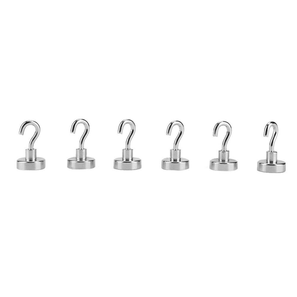 6pcs Heavy Duty Magnetic Hooks Strong Neodymium Magnet For Home Kitchen Garage
