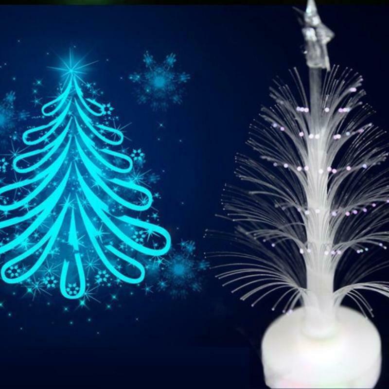 1PC Cute Christmas Tree White Indoor Xmas New Year Decoration Color Changing