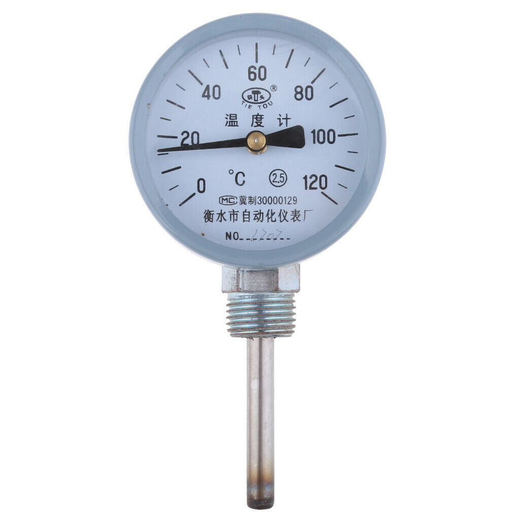 Industry Stainless Steel Pipe Dial Thermometer Bimetal Temperature Meter for