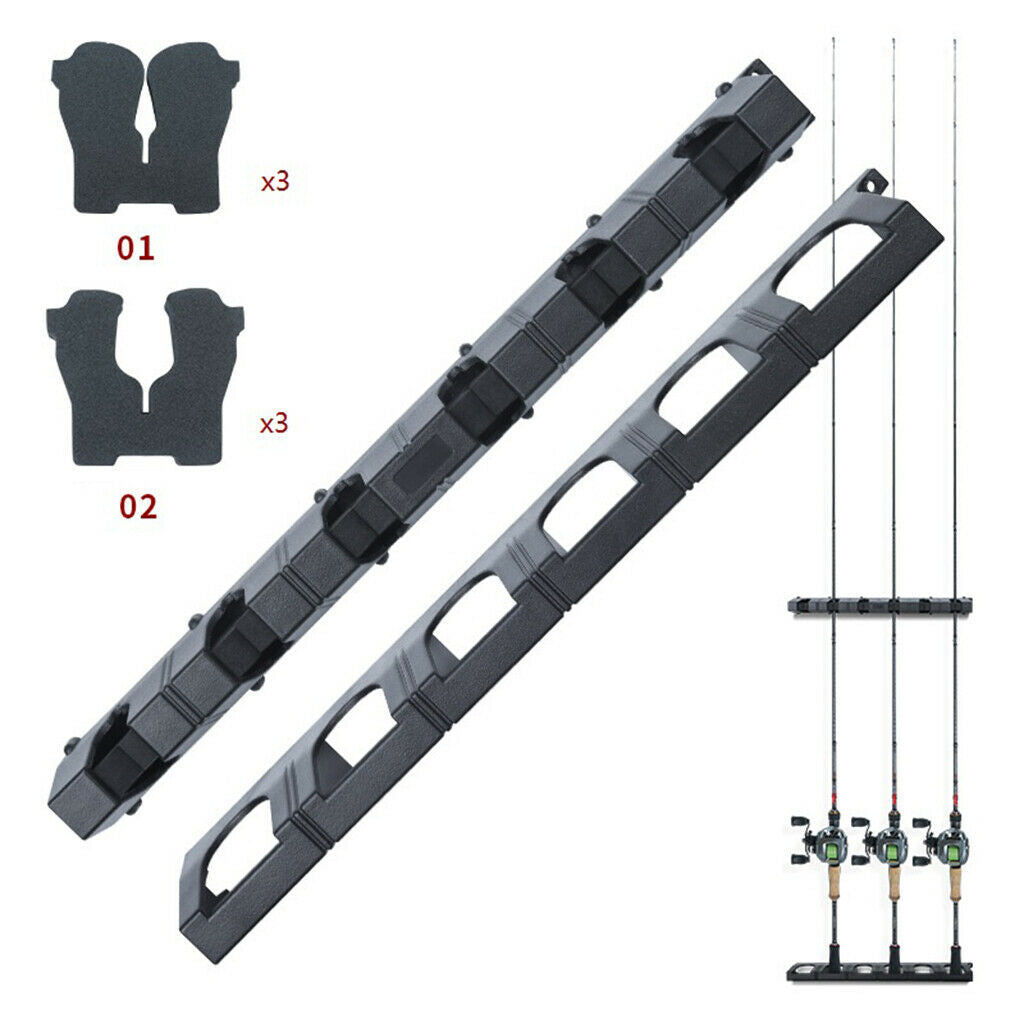 Horizontal Fishing Rod Racks Ceiling Boat Pole Holder Stand 6-Rod Storage