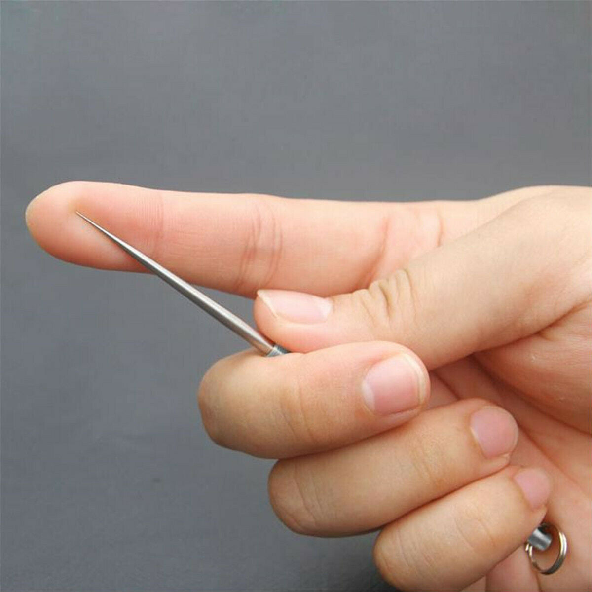 Outdoor Camping Titanium Toothpick Holder Fruit Fork Keychain Survival Tool