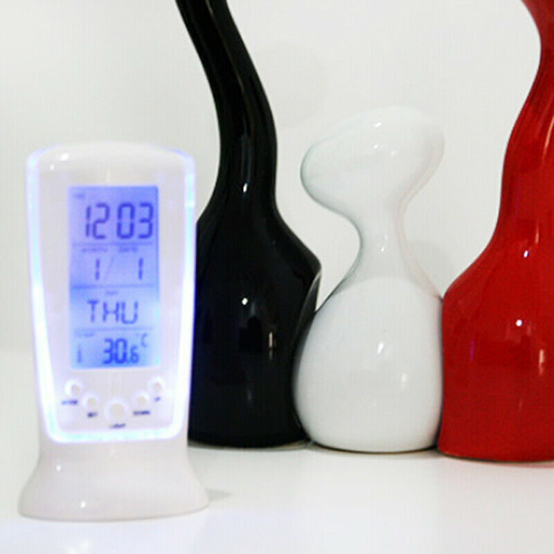 LED Digital Alarm Clock Night Light Electronic Calendar Thermometer Displ.l8