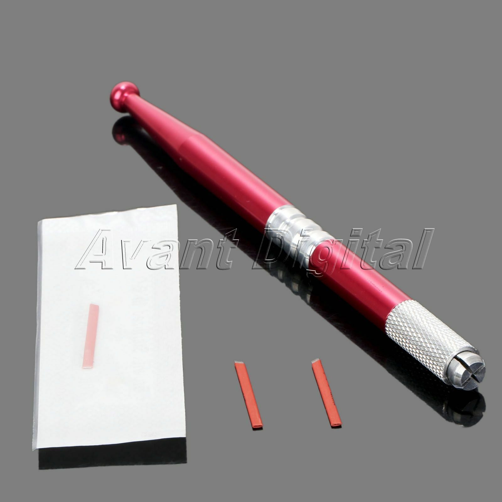 Professional permanent makeup Manual Tattoo Pen +12pcs Needle Blade for Eyebrow