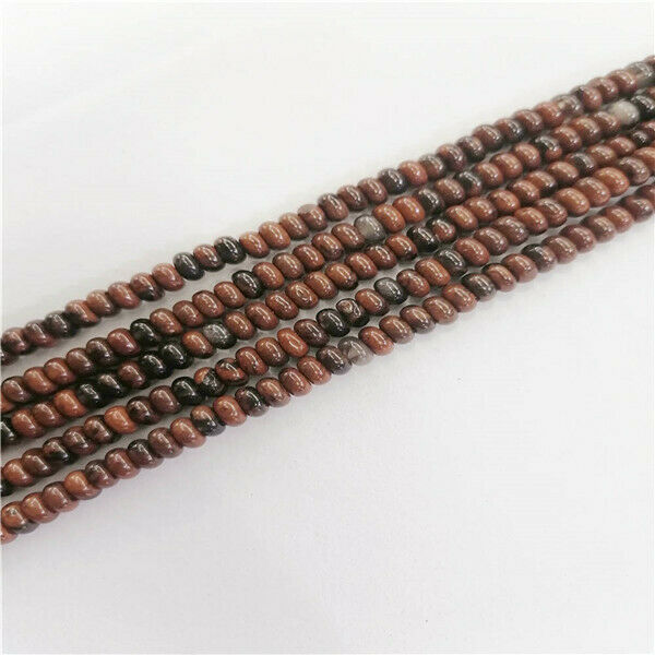 1 Strand 6x4mm Natural Mahogany Obsidian Rondelle Abacus Spacer Beads 15" HH9392