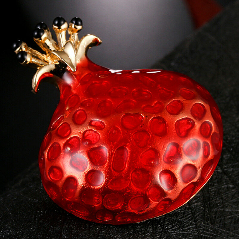 Enamel Pomegranate Brooch Pin Lapel Fruit Pin Gift Badge Buckles Collar J.l8