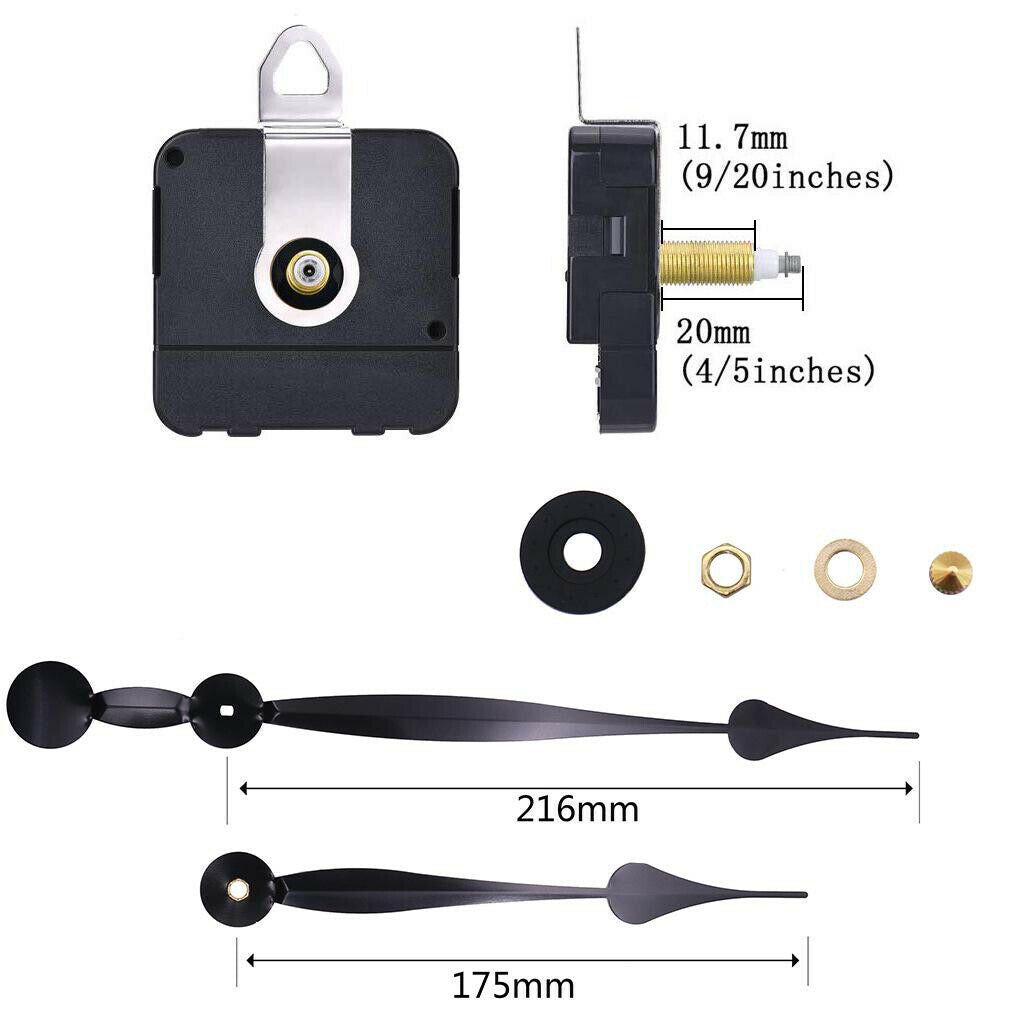 Clock Movement Mechanism Parts Quartz Clocks Making Kits with Spade Hands Acces