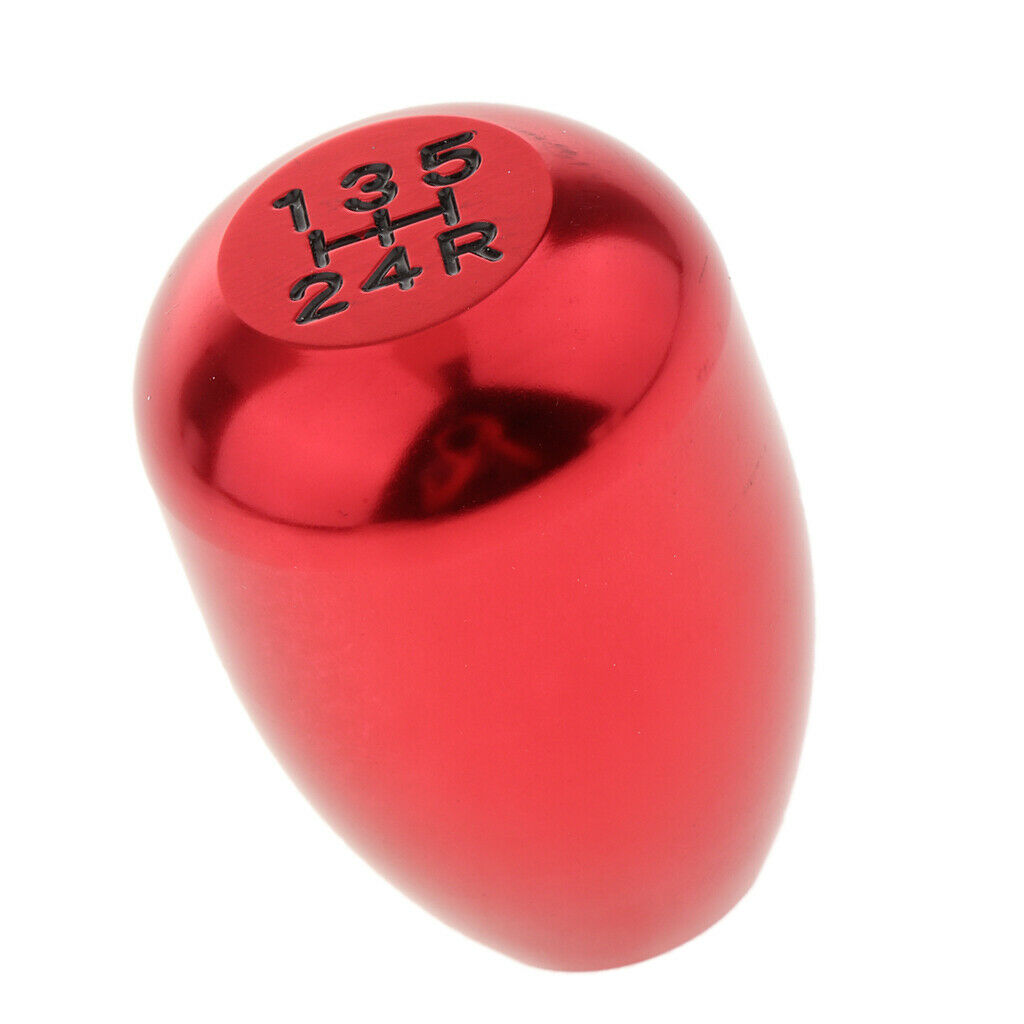 Universal Auto CNC Handle 5-Speed Shift Knob with Adapter Anodized Black/Red