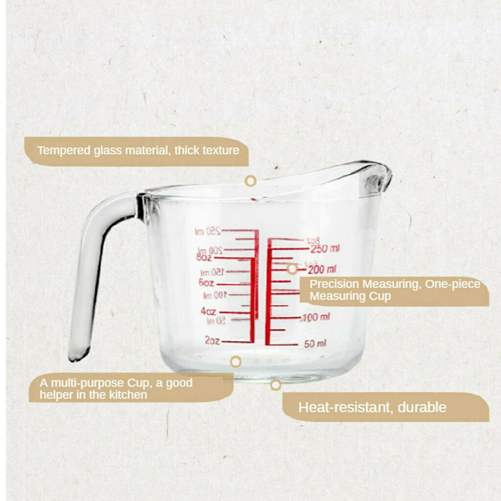 1000ML Measuring Meter Cups Glass Clear Kitchen Restaurant Cooker Tool Supplies