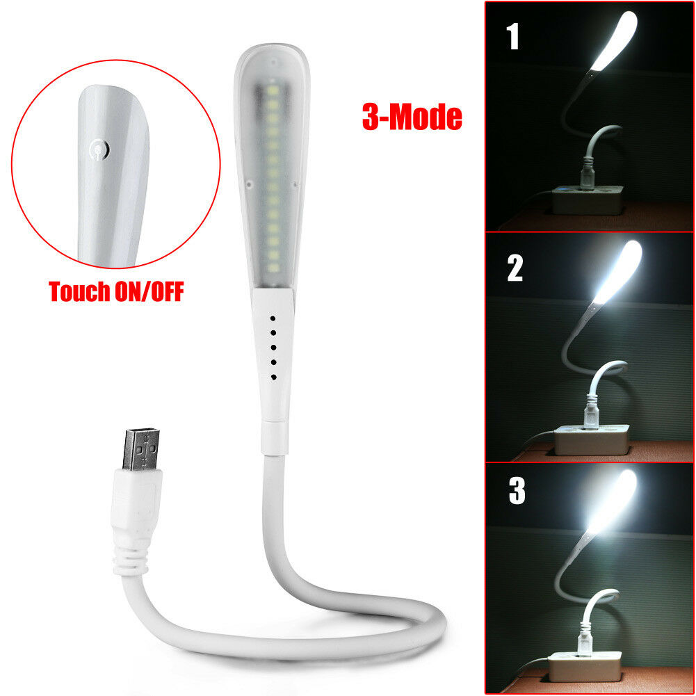 14-LED Dimmable Desk Lamp Touch-Sensitive Control Eye Protection USB Light New
