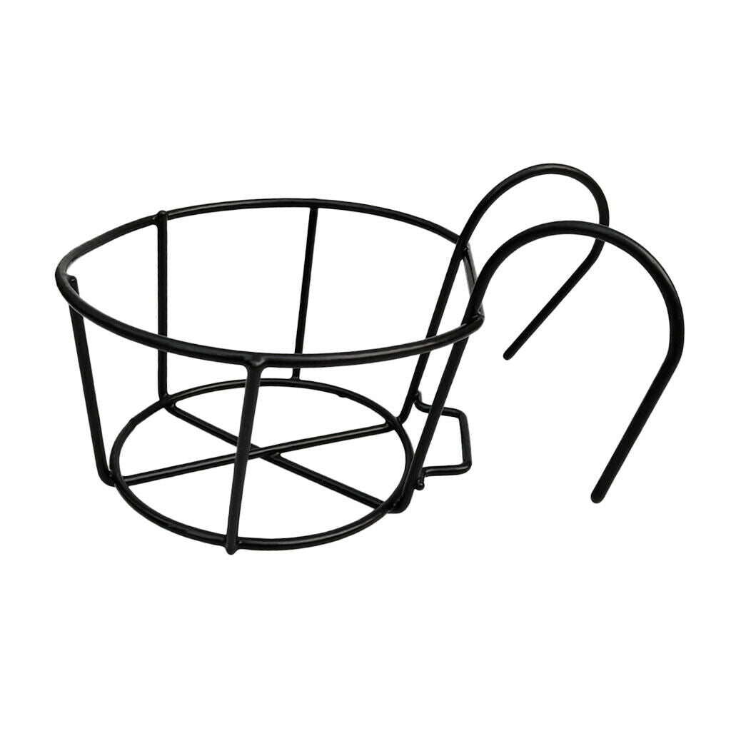 10x Metal Hanging Basket w/ Hooks Flower Pot Holder Railing Shelf for Fence