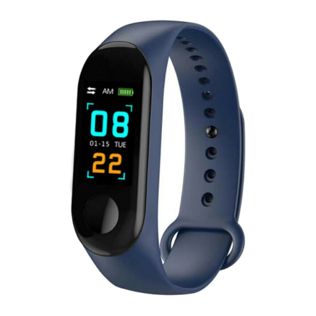 New M3S Intelligent Sports Ring Watchband Color Screen Bluetooth Blue