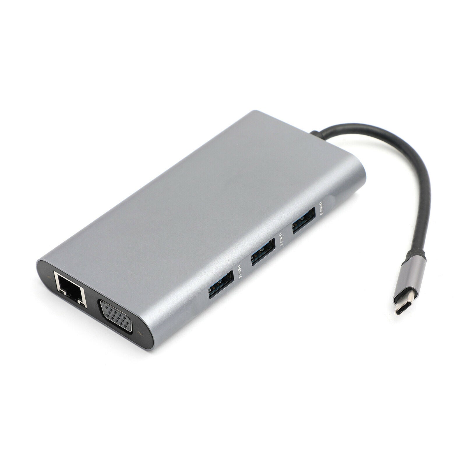 10-in-1 USB C HUB Type-C to USB3.0x3+4K HDMI+TF+RJ45+PD+3.5mm+VGA Adapter Dock