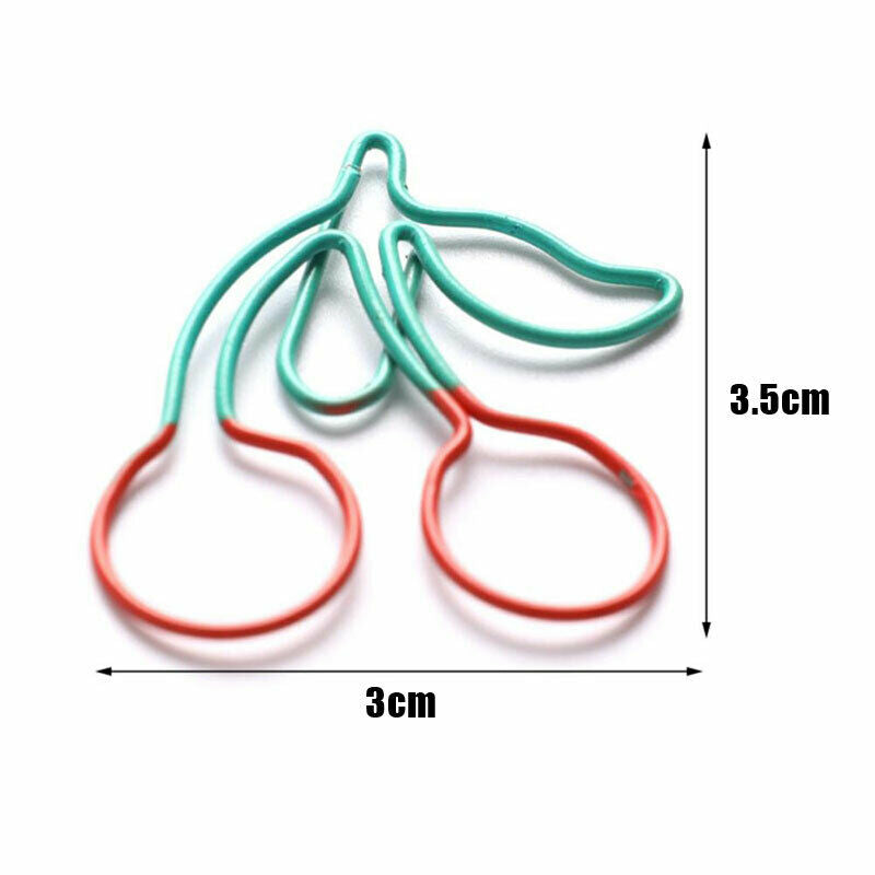 25pcs Cherry Metal Paper Clip Decorative Bookmark Clips Office StationeryA KX