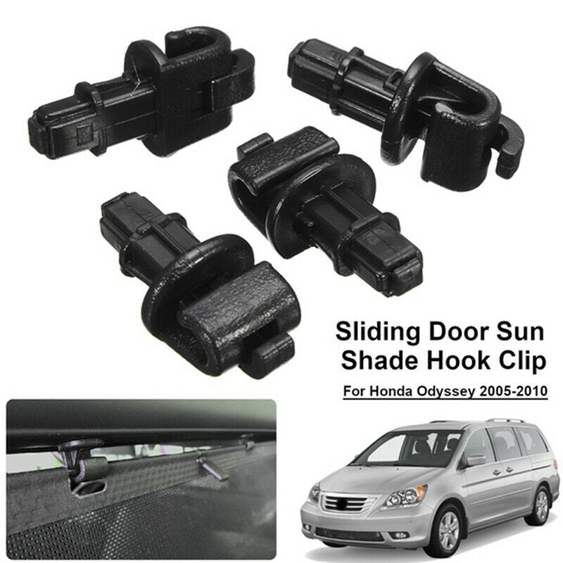 4X Black Sliding Door Sun Shade Hook Clips Kit For Odyssey 05-10 wlB vxSHFH4 TH