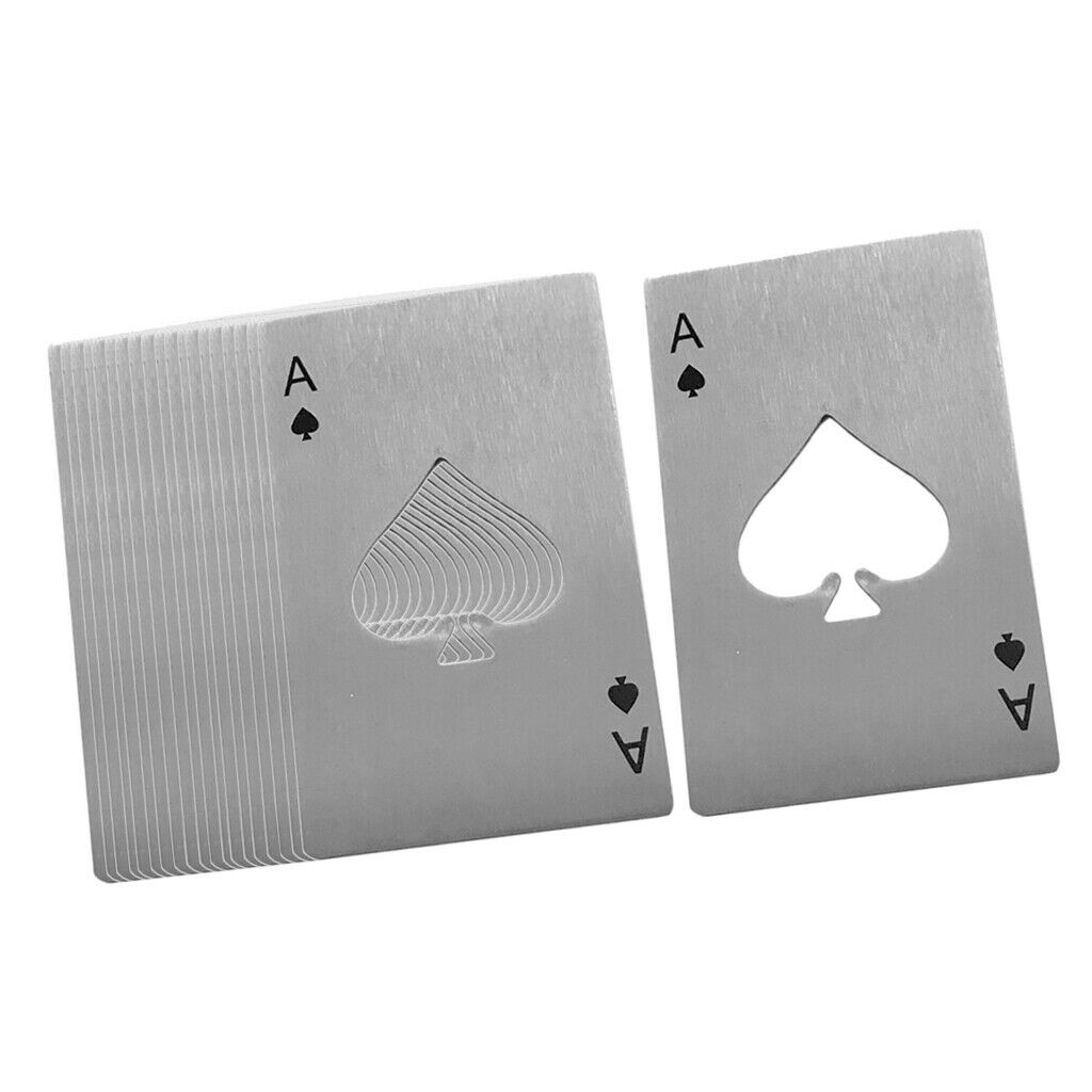 Pack of 20 Durable Playing Card Ace of Spades Soda Cover Bottle Opener Tools