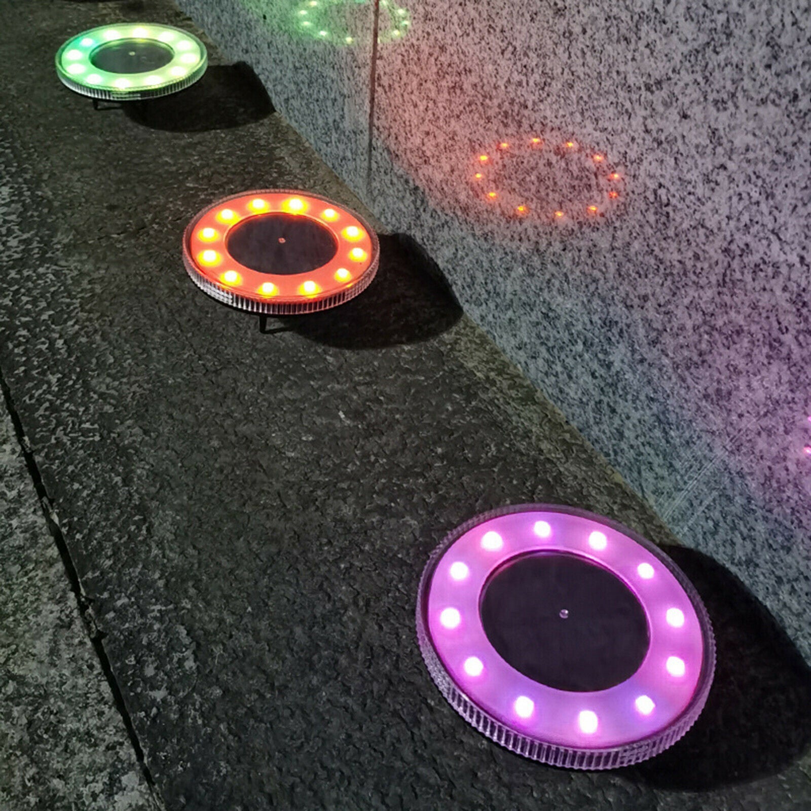 4 Sets Automatic LED Buried Light Ground Solar Landscape Walkway Steps