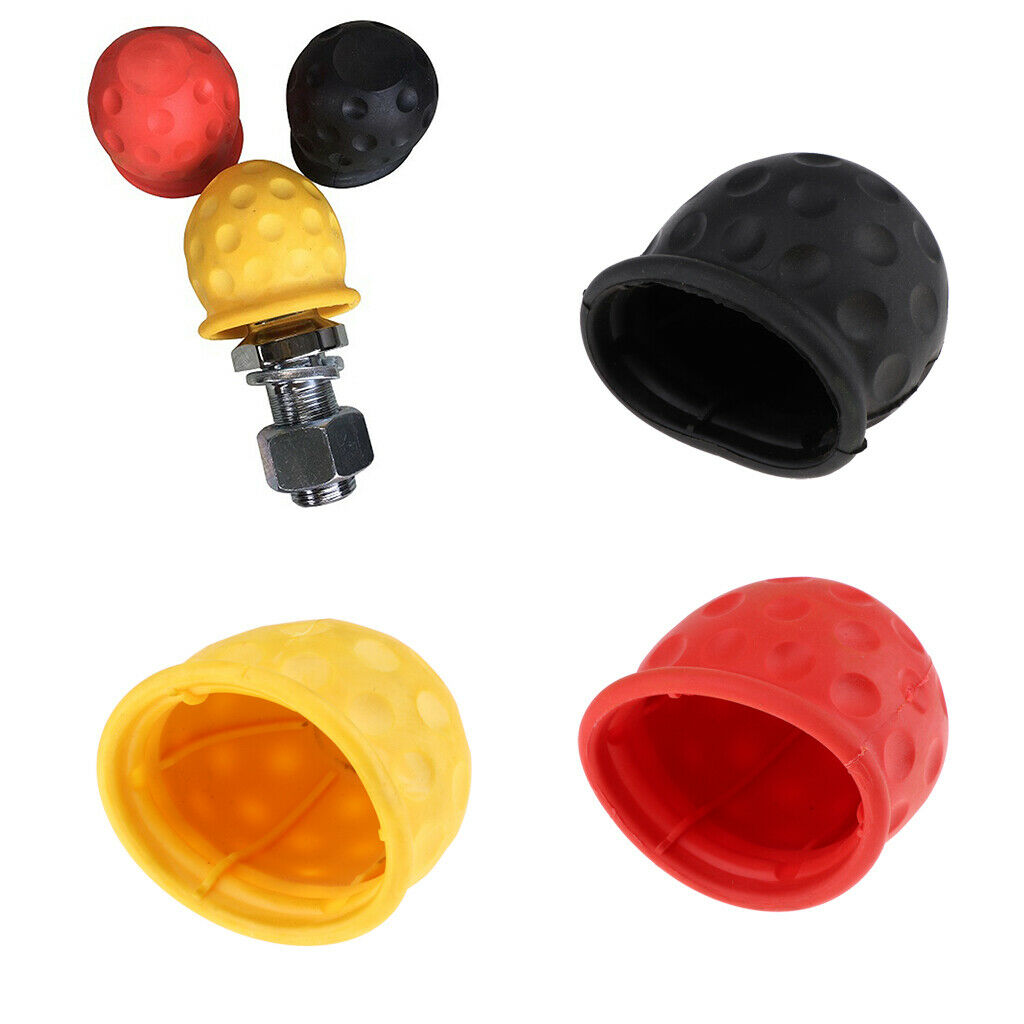 3 Pieces Universal Rubber Tow Ball Bar Caps Protection Cover for Car Van New