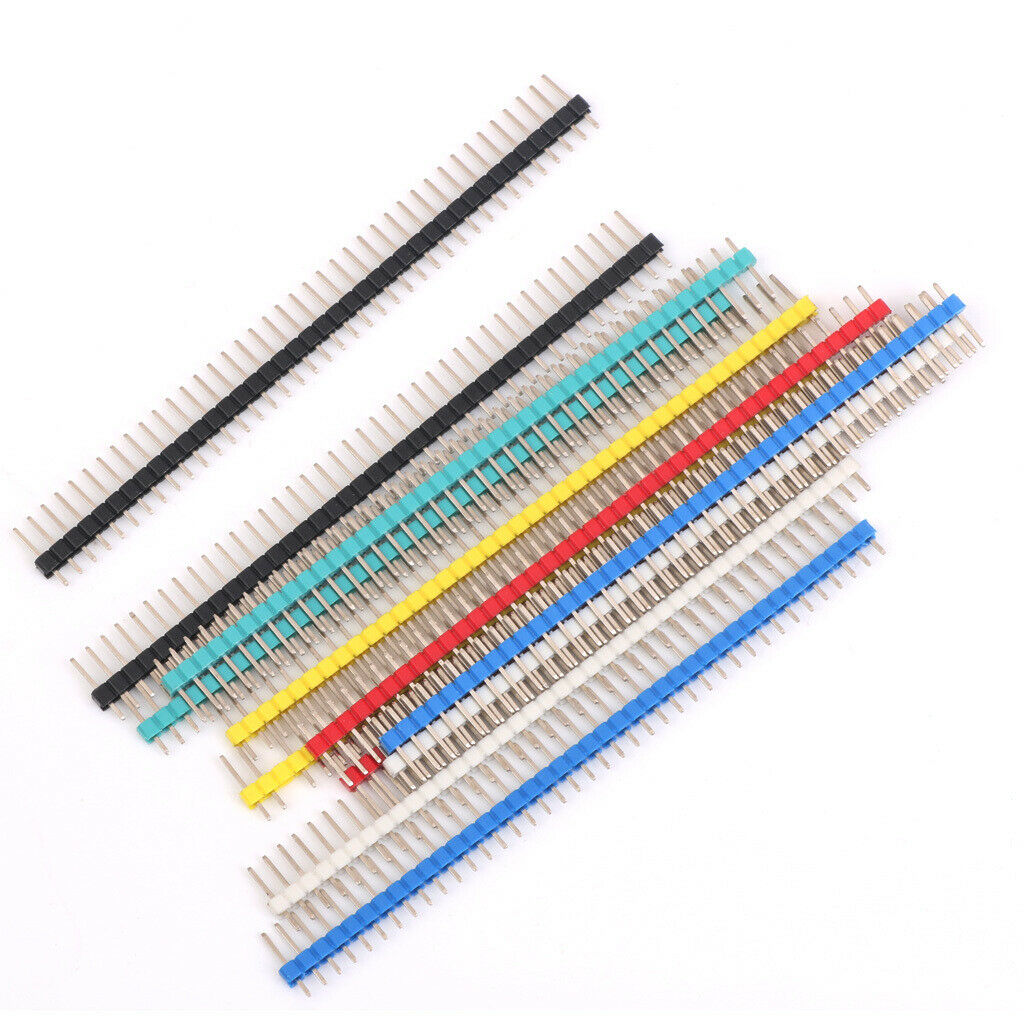 40pin Males Single Row Row Pins 2.54mm Pitch 12pcs Multicolor