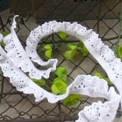 10 yards Cotton Elasticity Lace Trim Wedding dress sock Sewing decoration 15mm