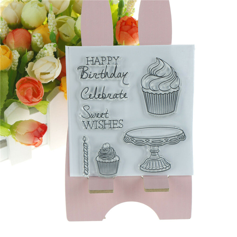 Happy birthday cake stamps seal scrapbooking album card decor diary diy cr.l8
