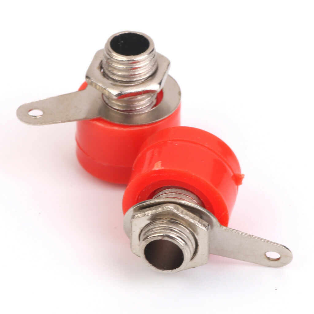Set of 10pcs 4mm Insulated Banana Plug Socket   Connectors Red & Black