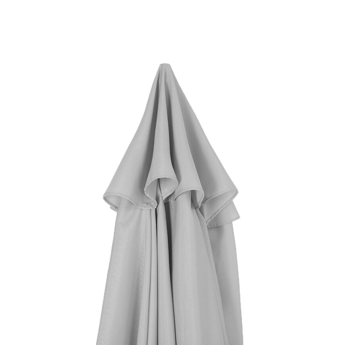 Light Gray Patio Replacement Parasol Canopy Fabric Cover For 8Ribs Umbrella