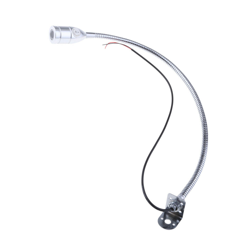 Boat Reading Light Minimalist Flexible Gooseneck LED Switch Bed Lamp 12V 3W