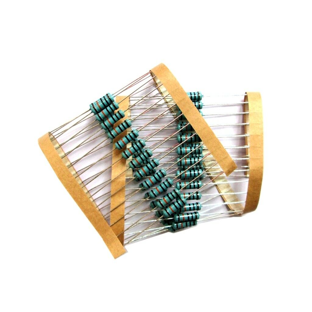 50 Pieces 1W 1% Resistor Kit 100K Ohm Metal Film Resistors Assortment