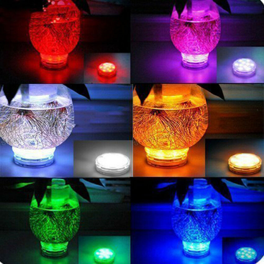 LED Remote-Controlled Candle-proof Water Multicolor Floral Fish Vase Base Light